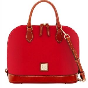 👜 Dooney & Bourke red pebble leather zip zip satchel 👜